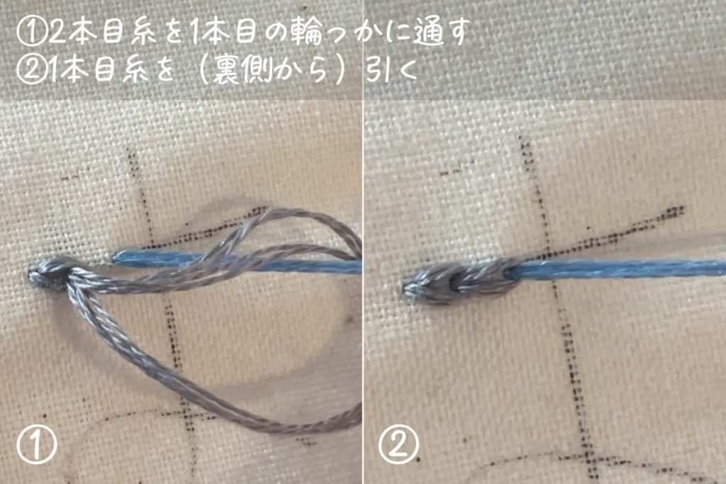 チェーンステッチの糸を途中で変える方法